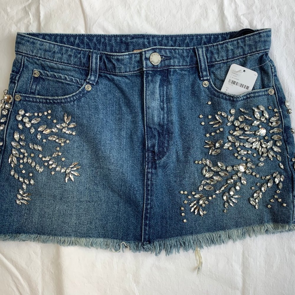 Free People Mini Denim Skirt